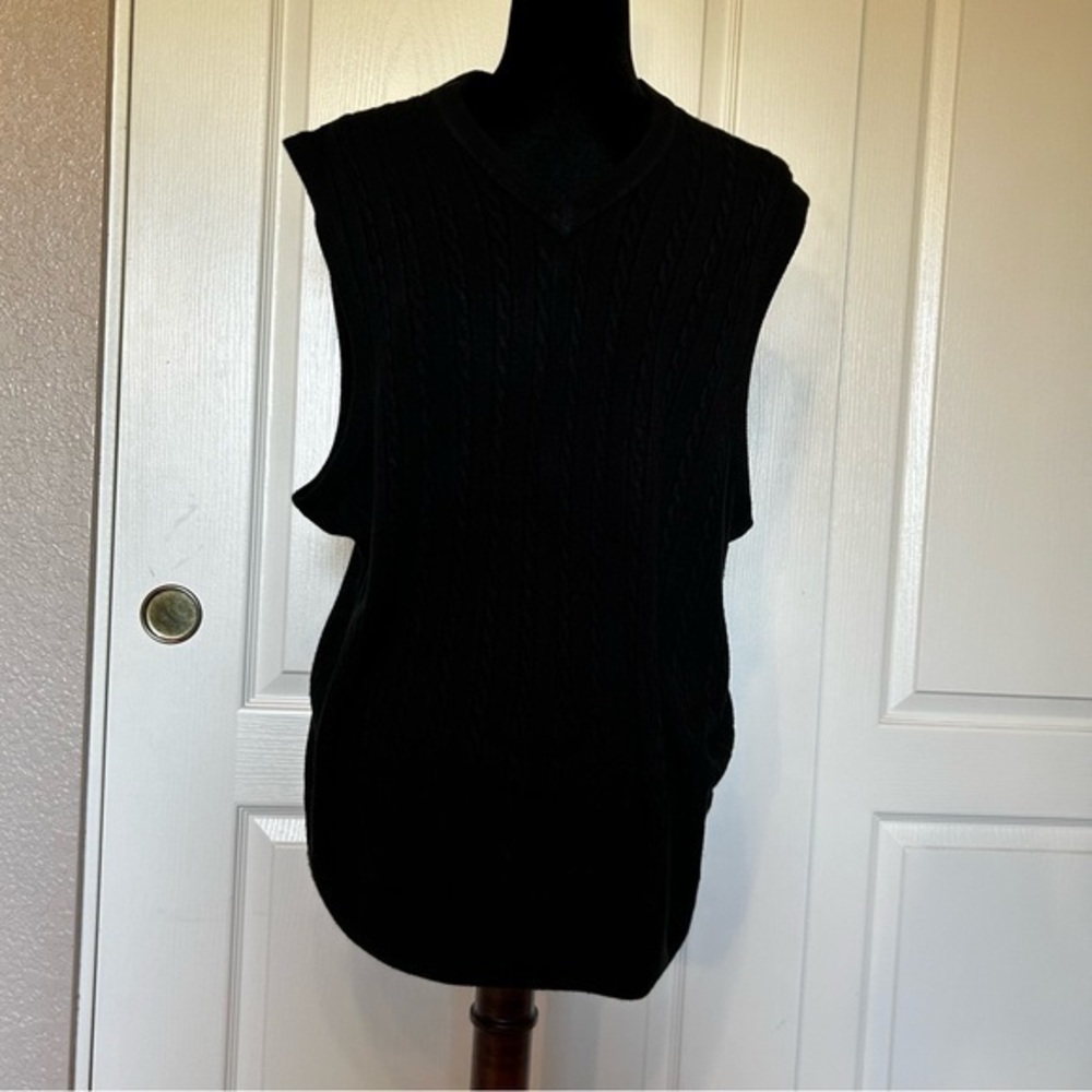 NWT Dockers Black Cableknit‎ Sweater Vest Size XL